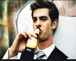 Andrew Garfield consuming alcohol